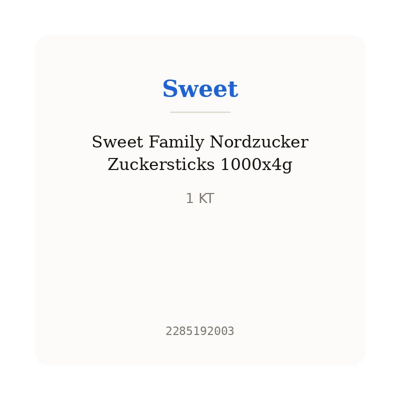Sweet Family Nordzucker Zuckersticks 1000x4g