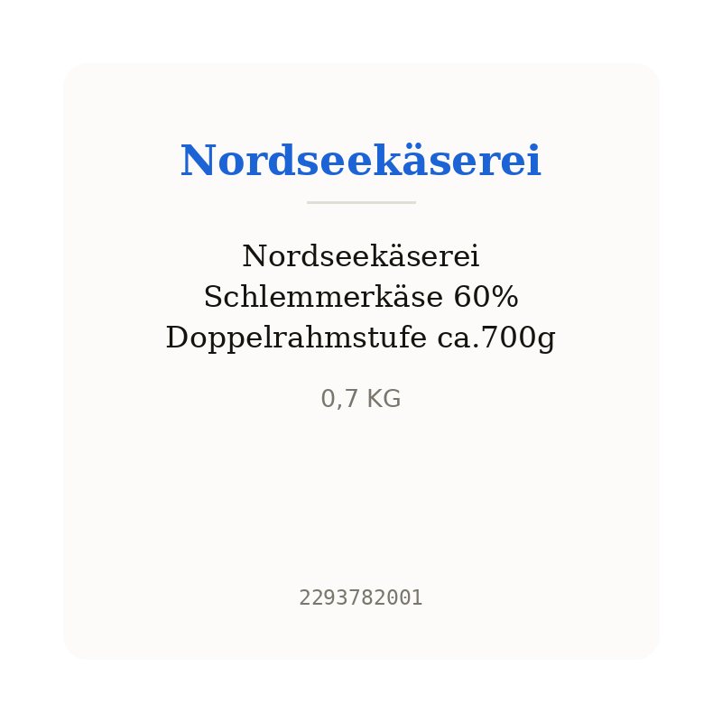 Nordseekäserei Schlemmerkäse 60% Doppelrahmstufe ca.700g