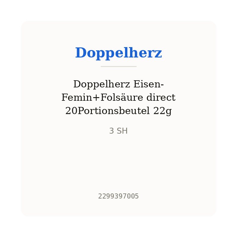 Doppelherz Eisen-Femin+Folsäure direct 20Portionsbeutel 22g