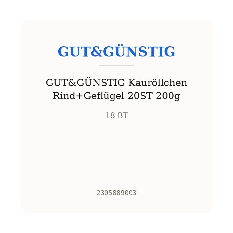 GUT&GÜNSTIG Kauröllchen Rind+Geflügel 20ST 200g