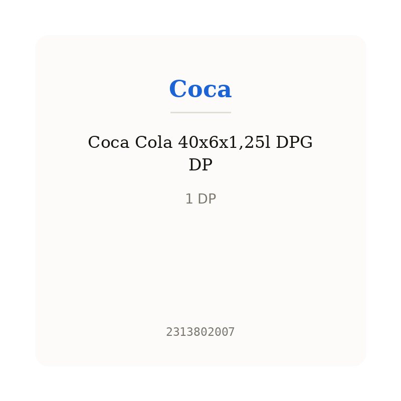 Coca Cola 40x6x1,25l DPG DP