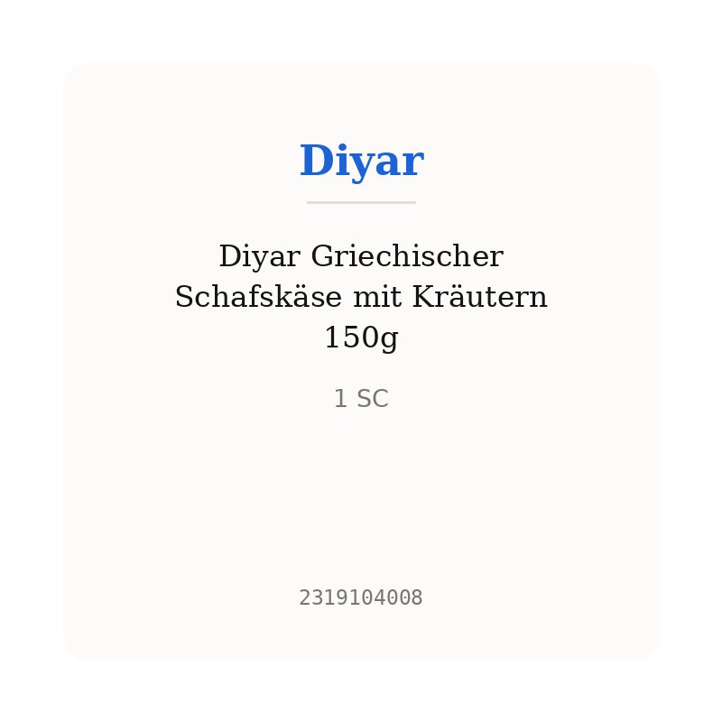 Diyar Griechischer Schafskäse mit Kräutern 150g