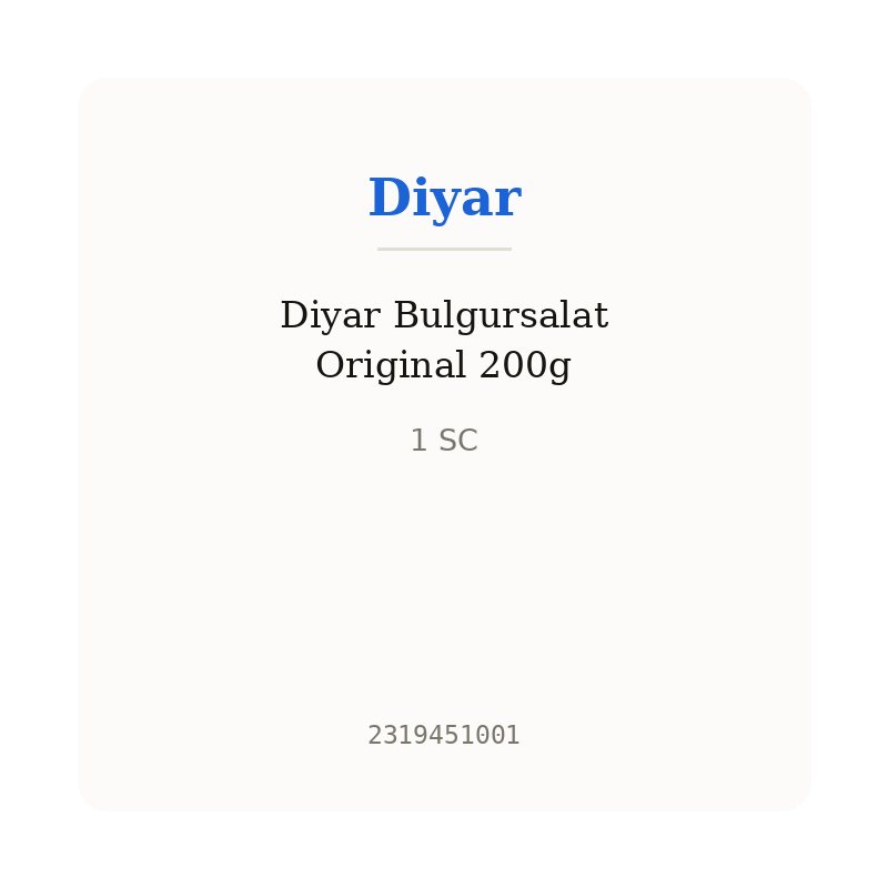 Diyar Bulgursalat Original 200g