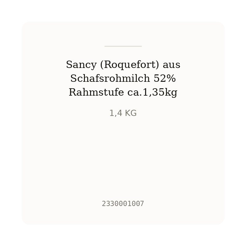 Sancy (Roquefort) aus Schafsrohmilch 52% Rahmstufe ca.1,35kg