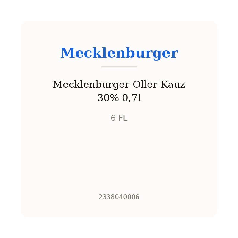 Mecklenburger Oller Kauz 30% 0,7l