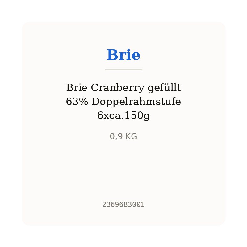 Brie Cranberry gefüllt 63% Doppelrahmstufe 6xca.150g