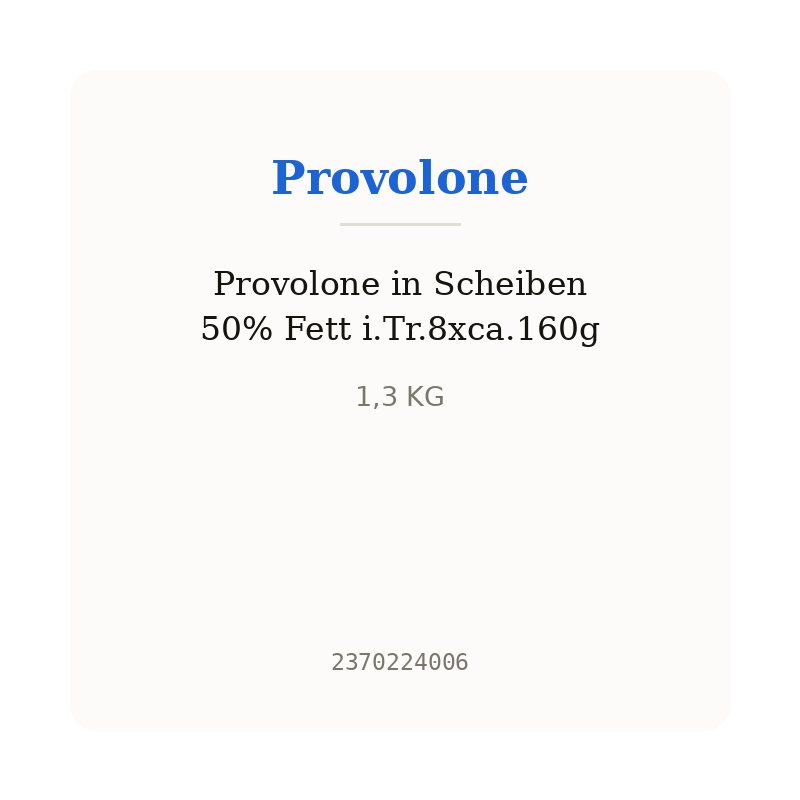 Provolone in Scheiben 50% Fett i.Tr.8xca.160g