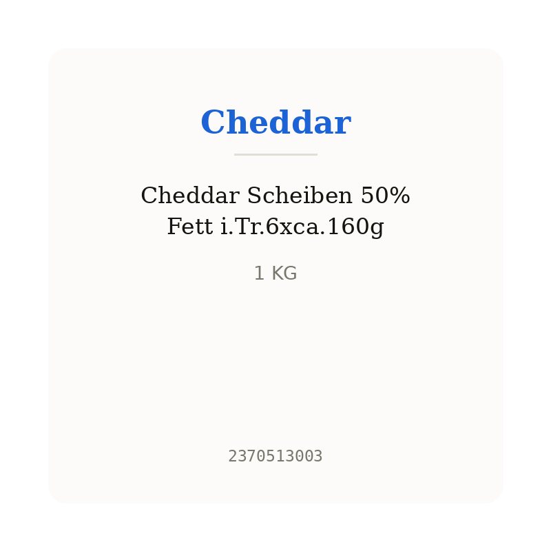 Cheddar Scheiben 50% Fett i.Tr.6xca.160g