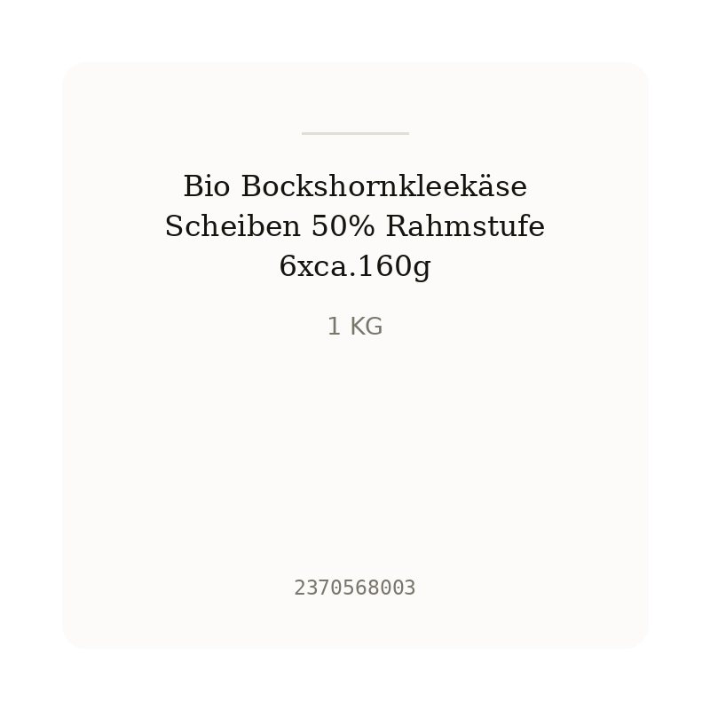 Bio Bockshornkleekäse Scheiben 50% Rahmstufe 6xca.160g
