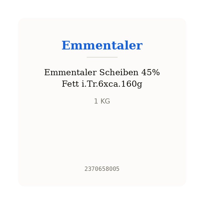 Emmentaler Scheiben 45% Fett i.Tr.6xca.160g