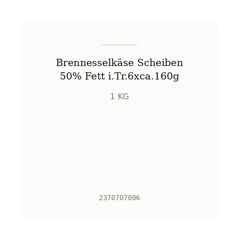 Brennesselkäse Scheiben 50% Fett i.Tr.6xca.160g
