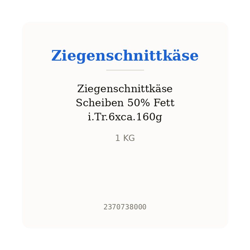 Ziegenschnittkäse Scheiben 50% Fett i.Tr.6xca.160g