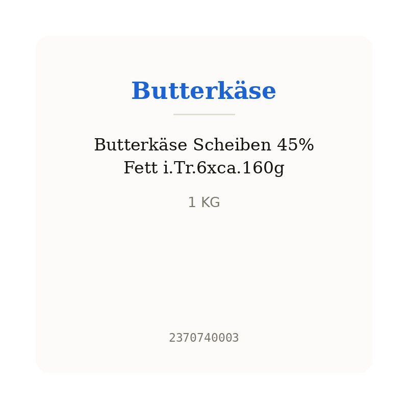 Butterkäse Scheiben 45% Fett i.Tr.6xca.160g