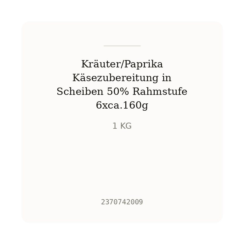 Kräuter/Paprika Käsezubereitung in Scheiben 50% Rahmstufe 6xca.160g