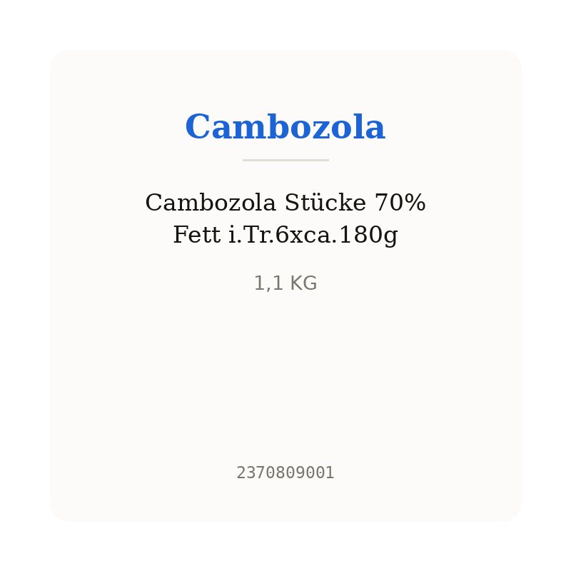 Cambozola Stücke 70% Fett i.Tr.6xca.180g