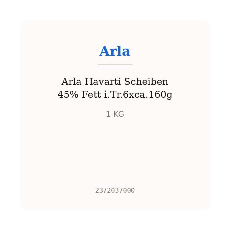 Arla Havarti Scheiben 45% Fett i.Tr.6xca.160g