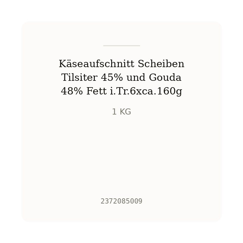 Käseaufschnitt Scheiben Tilsiter 45% und Gouda 48% Fett i.Tr.6xca.160g