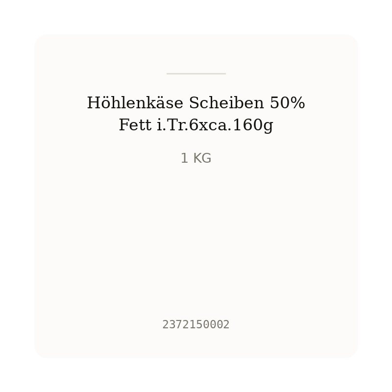 Höhlenkäse Scheiben 50% Fett i.Tr.6xca.160g