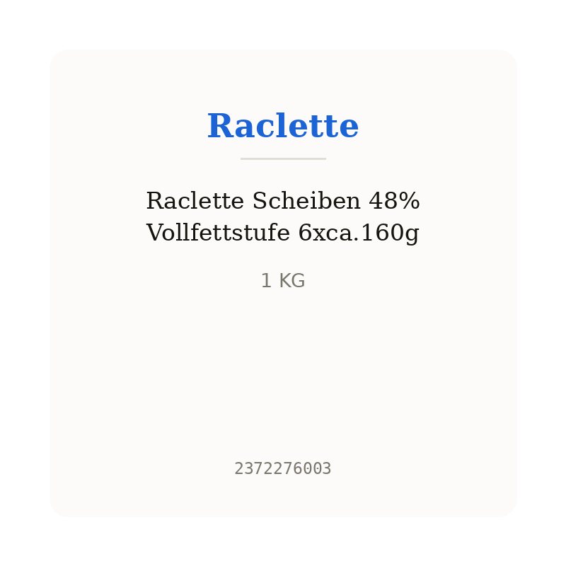 Raclette Scheiben 48% Vollfettstufe 6xca.160g