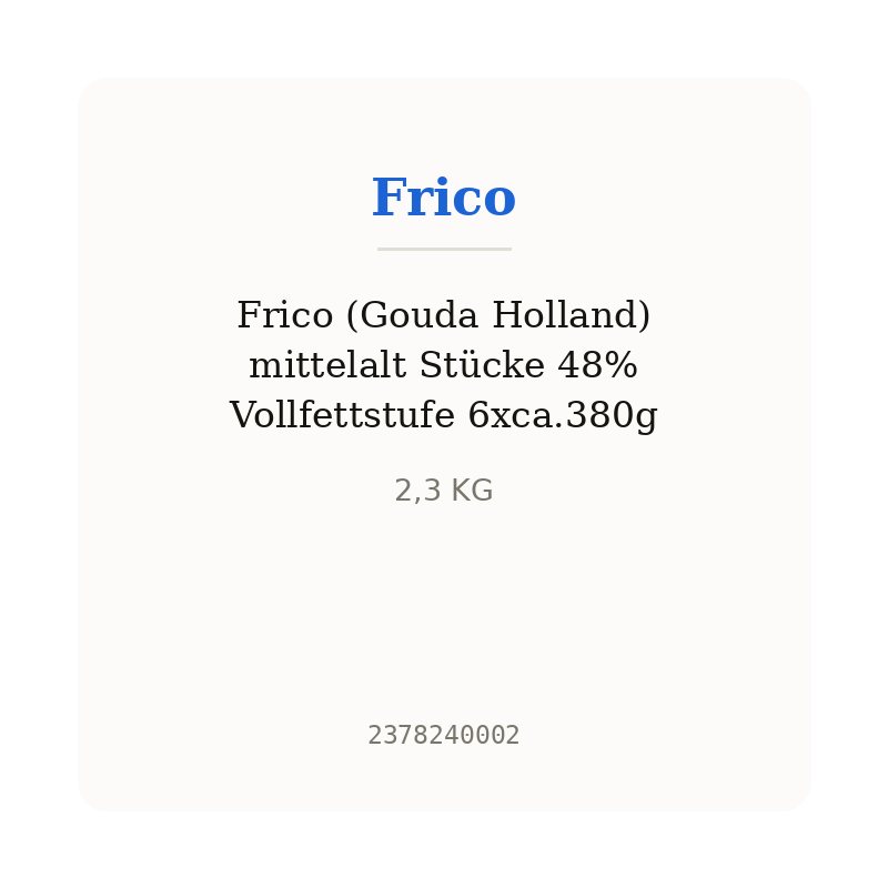 Frico (Gouda Holland) mittelalt Stücke 48% Vollfettstufe 6xca.380g