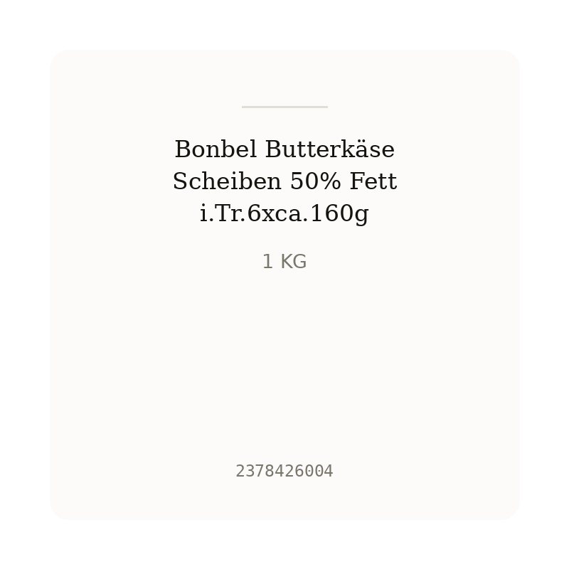 Bonbel Butterkäse Scheiben 50% Fett i.Tr.6xca.160g