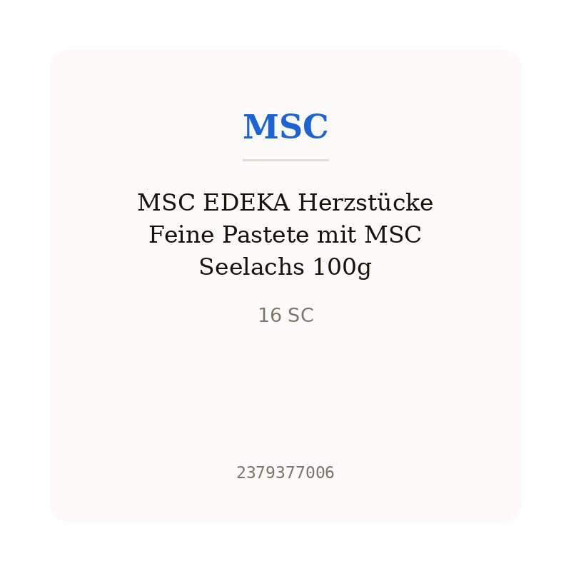 MSC EDEKA Herzstücke Feine Pastete mit MSC Seelachs 100g