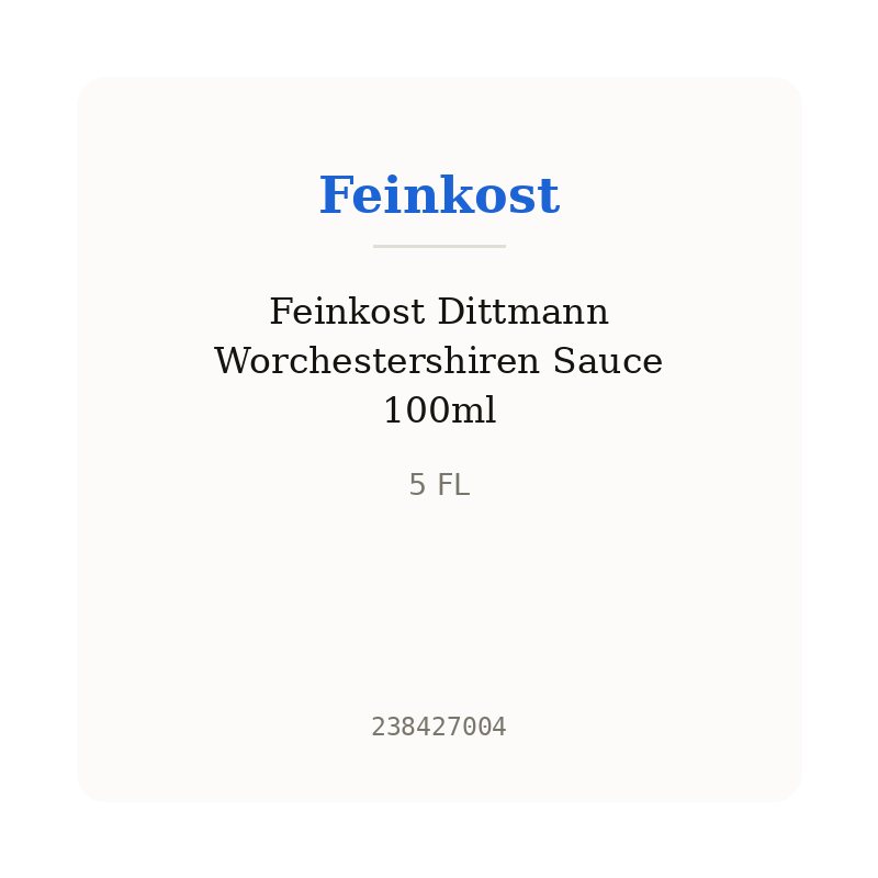 Feinkost Dittmann Worchestershiren Sauce 100ml