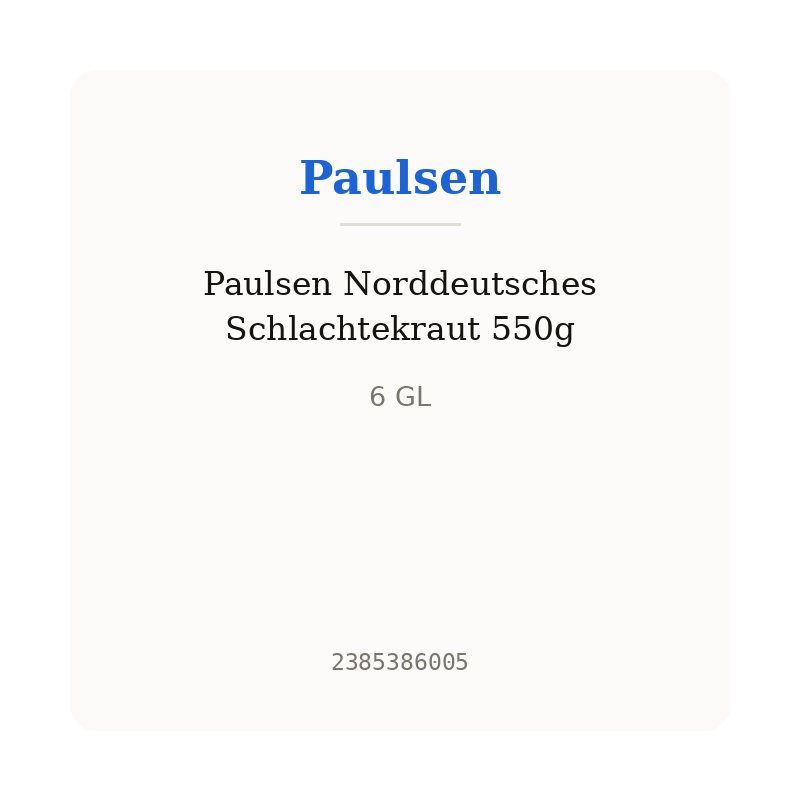 Paulsen Norddeutsches Schlachtekraut 550g