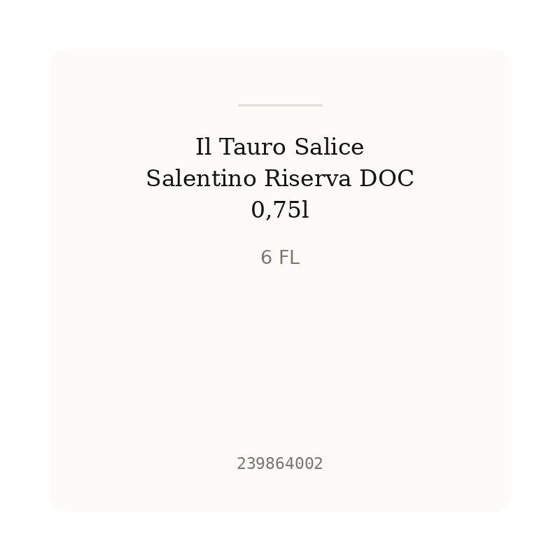 Il Tauro Salice Salentino Riserva DOC 0,75l