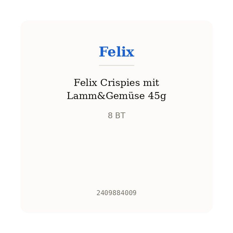 Felix Crispies mit Lamm&Gemüse 45g