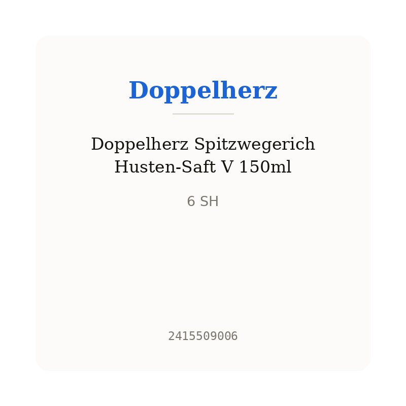 Doppelherz Spitzwegerich Husten-Saft V 150ml