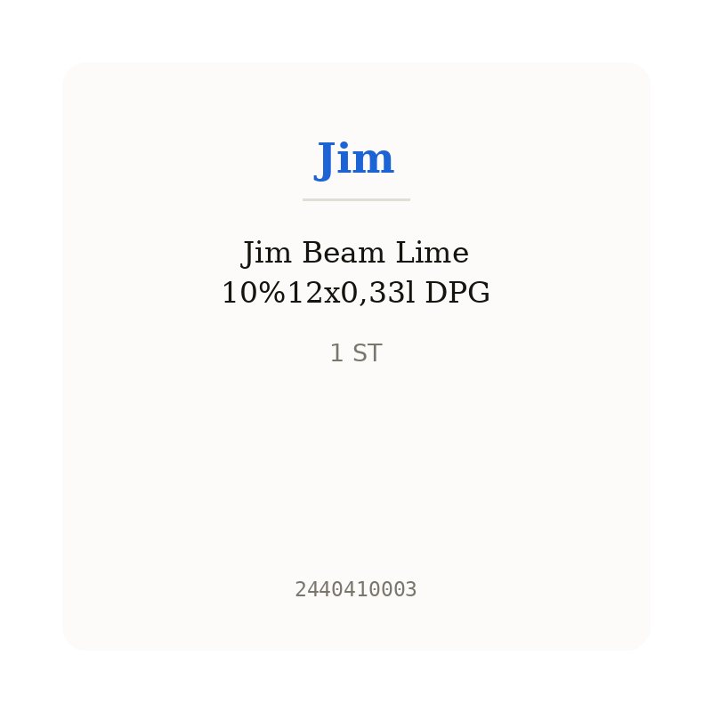 Jim Beam Lime 10%12x0,33l DPG