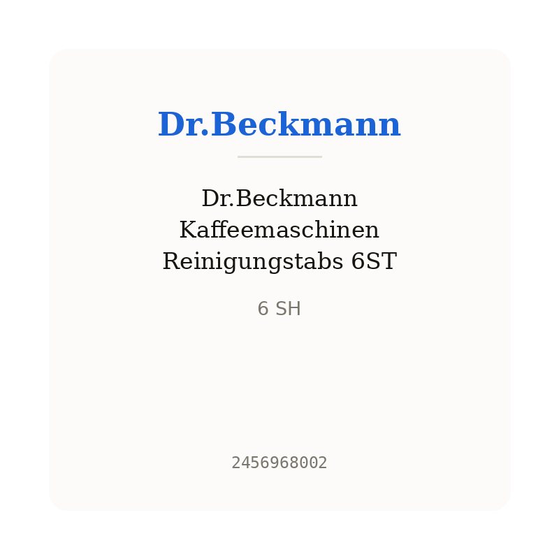 Dr.Beckmann Kaffeemaschinen Reinigungstabs 6ST