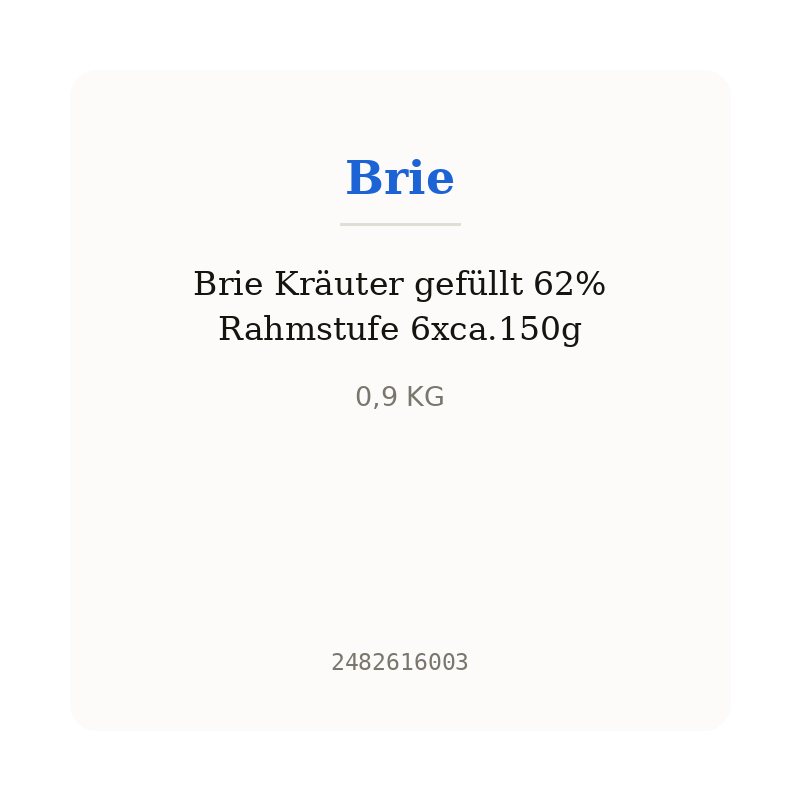 Brie Kräuter gefüllt 62% Rahmstufe 6xca.150g