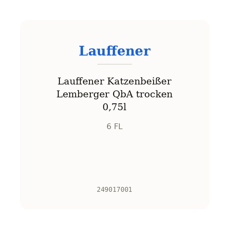 Lauffener Katzenbeißer Lemberger QbA trocken 0,75l
