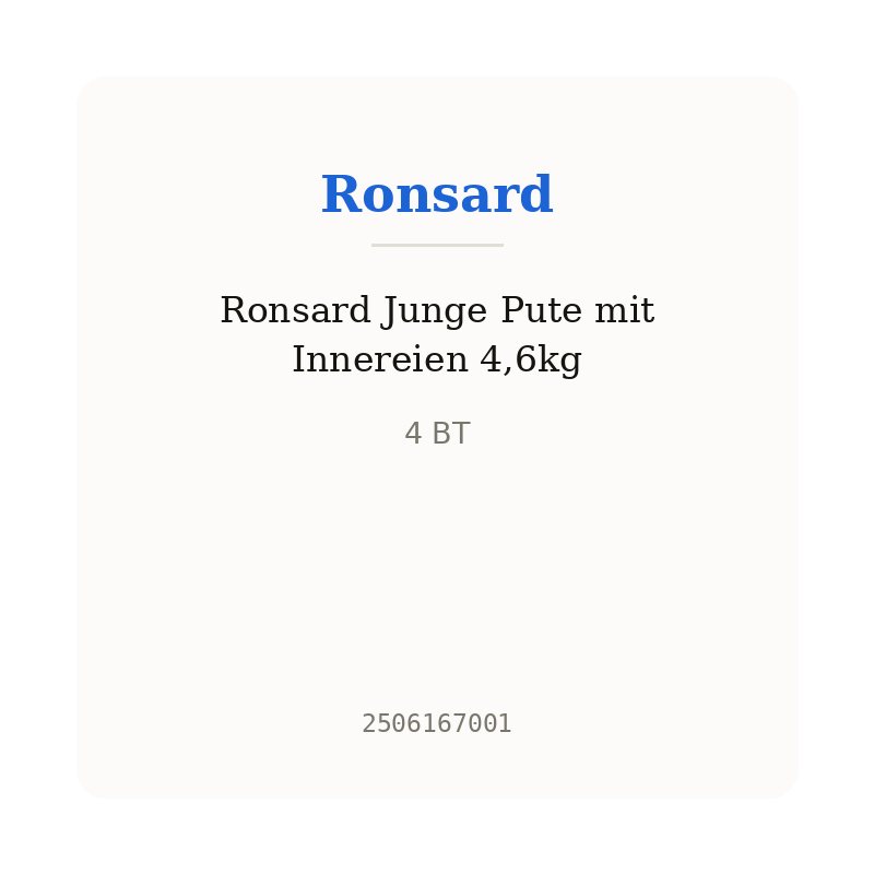 Ronsard Junge Pute mit Innereien 4,6kg