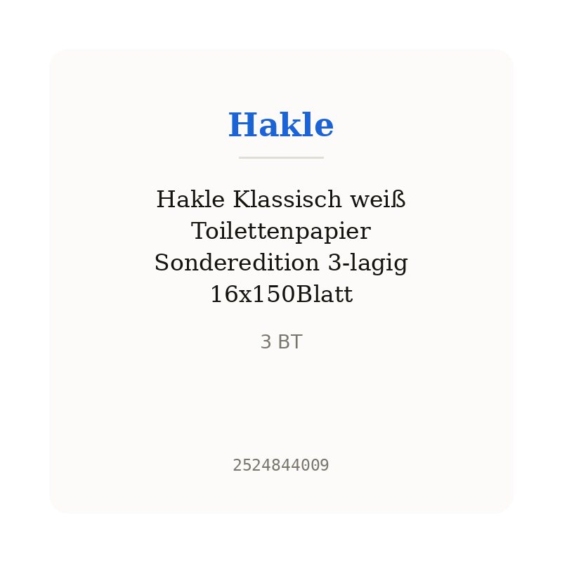 Hakle Klassisch weiß Toilettenpapier Sonderedition 3-lagig 16x150Blatt