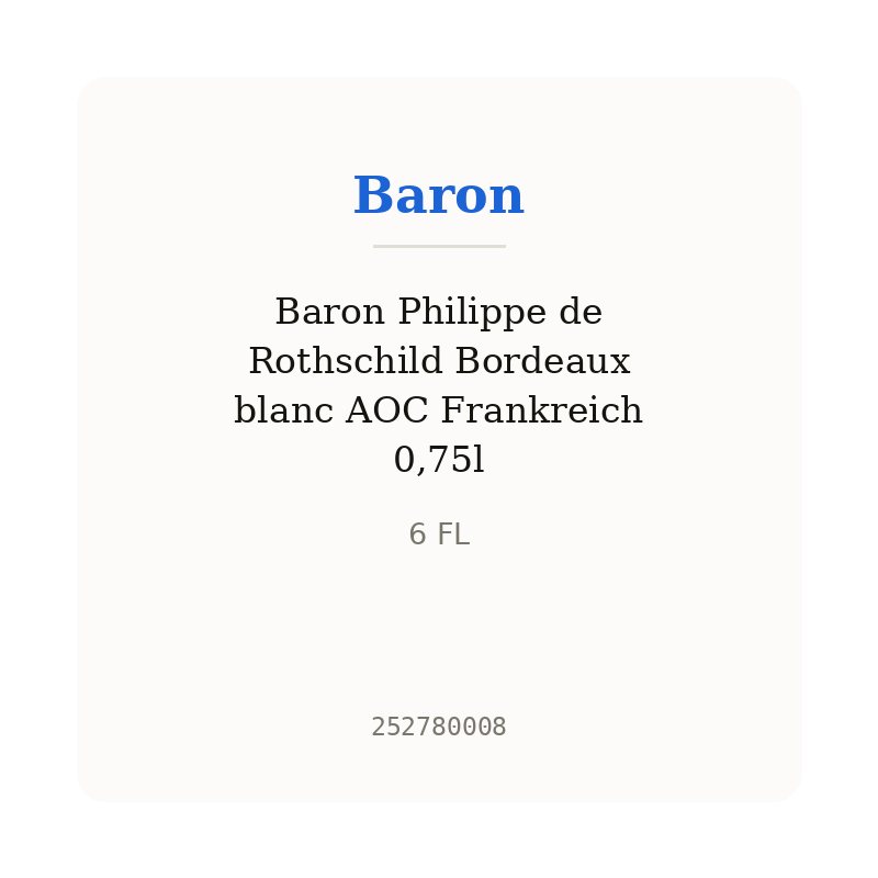 Baron Philippe de Rothschild Bordeaux blanc AOC Frankreich 0,75l