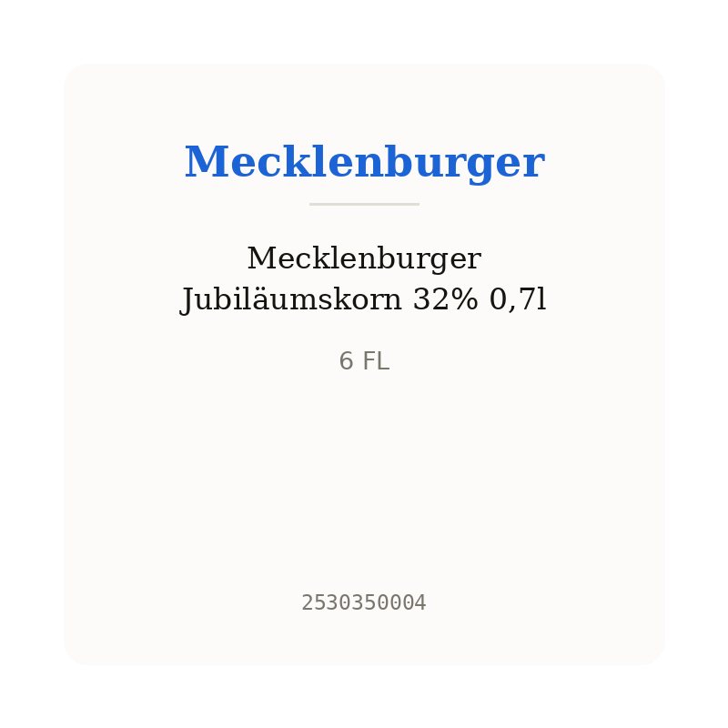 Mecklenburger Jubiläumskorn 32% 0,7l