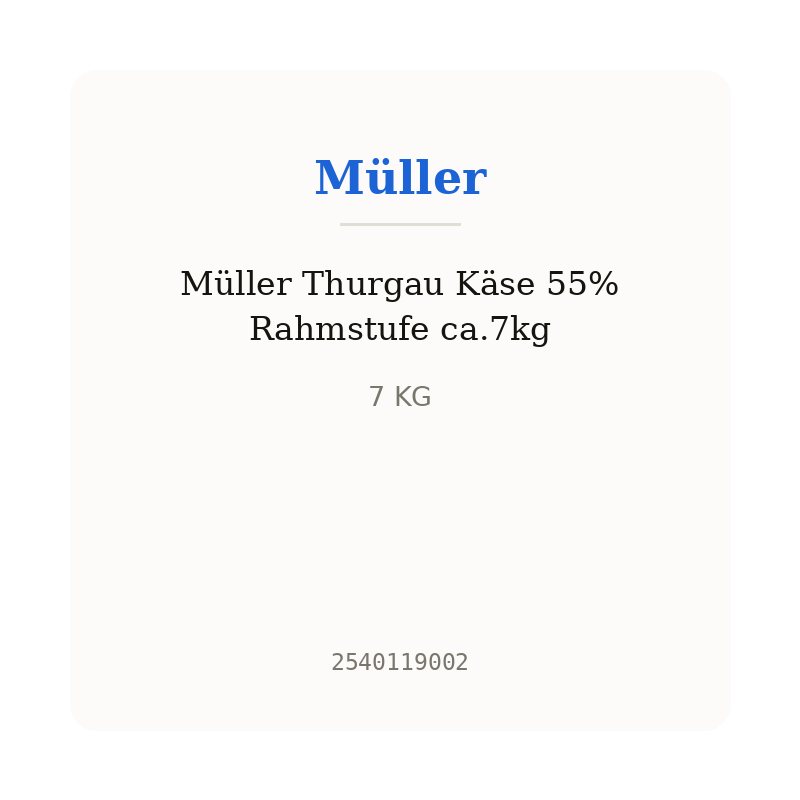 Müller Thurgau Käse 55% Rahmstufe ca.7kg
