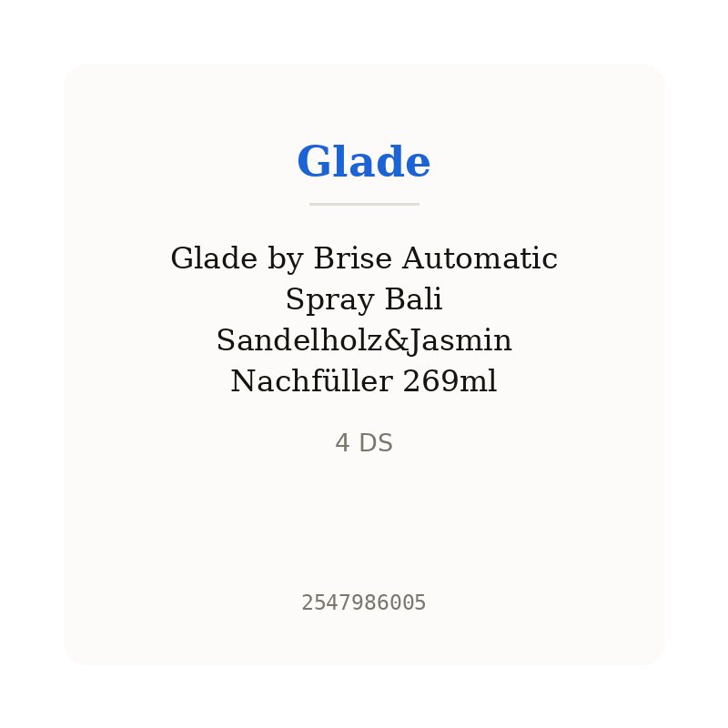 Glade by Brise Automatic Spray Bali Sandelholz&Jasmin Nachfüller 269ml