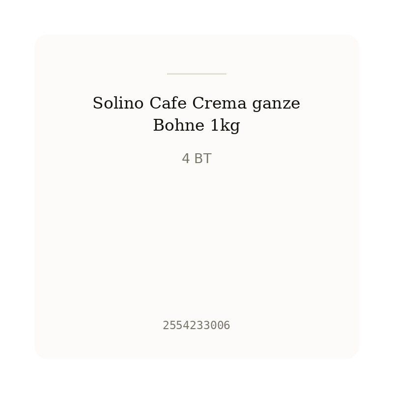 Solino Cafe Crema ganze Bohne 1kg