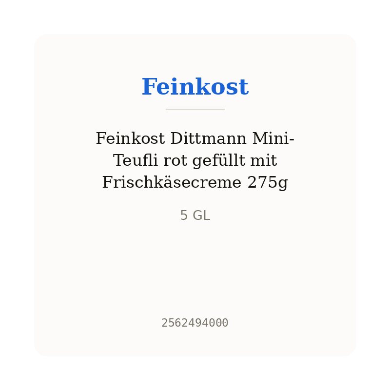 Feinkost Dittmann Mini-Teufli rot gefüllt mit Frischkäsecreme 275g