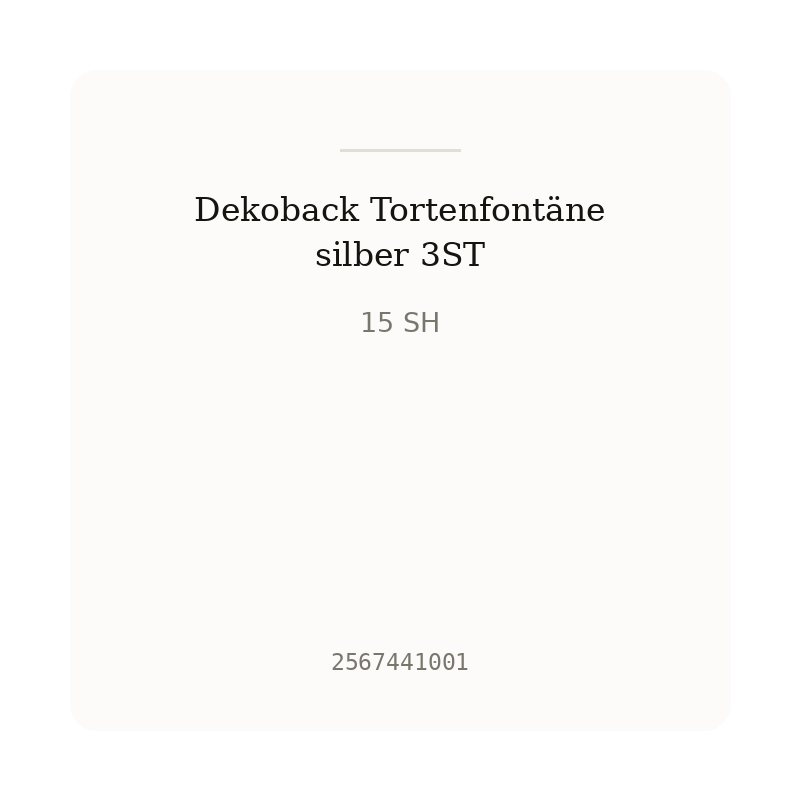 Dekoback Tortenfontäne silber 3ST