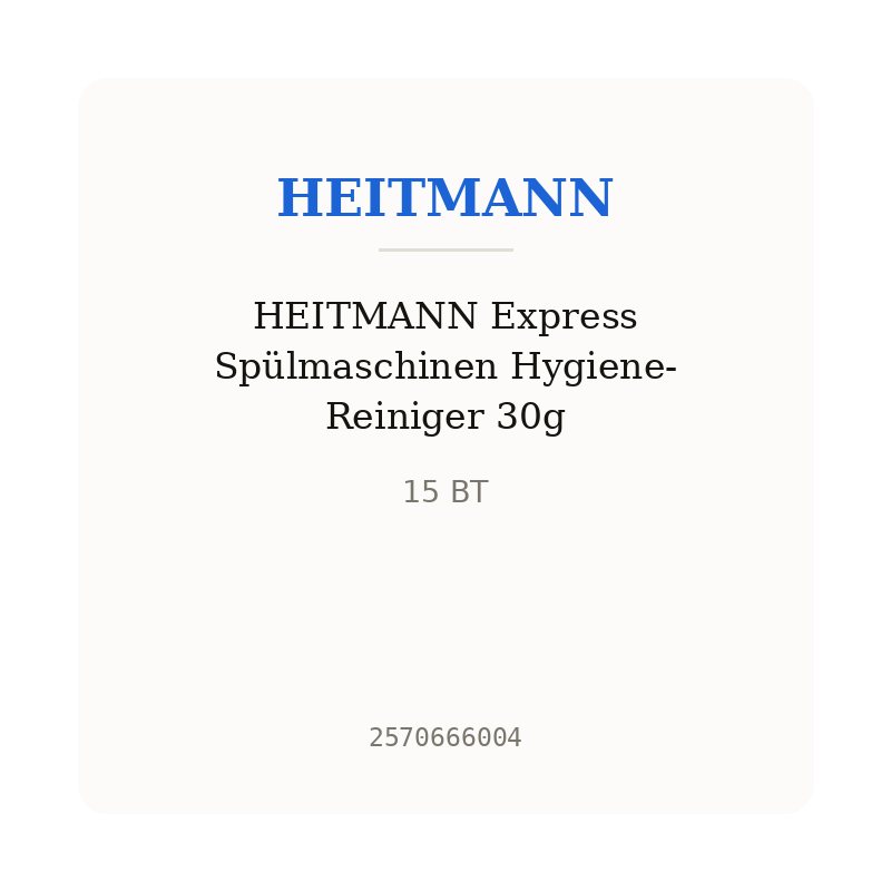 HEITMANN Express Spülmaschinen Hygiene-Reiniger 30g