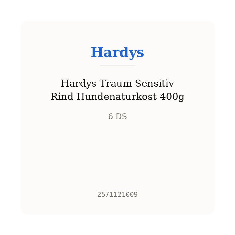Hardys Traum Sensitiv Rind Hundenaturkost 400g