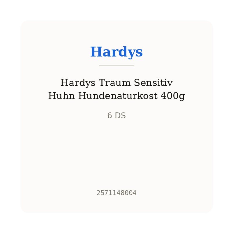 Hardys Traum Sensitiv Huhn Hundenaturkost 400g