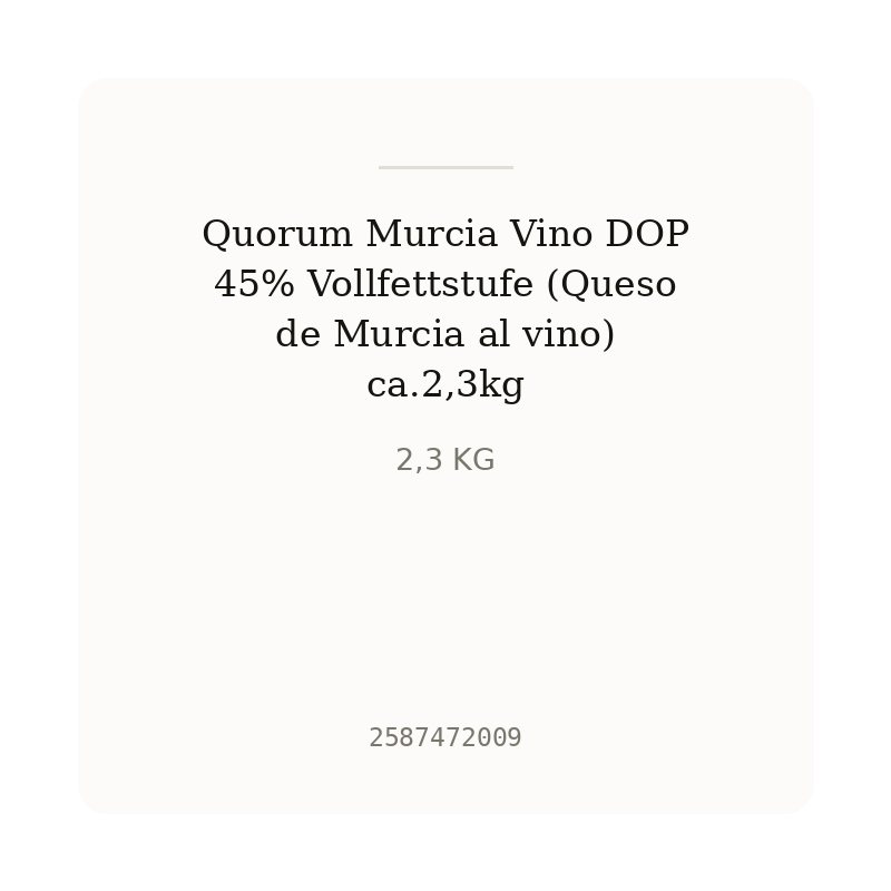 Quorum Murcia Vino DOP 45% Vollfettstufe (Queso de Murcia al vino) ca.2,3kg