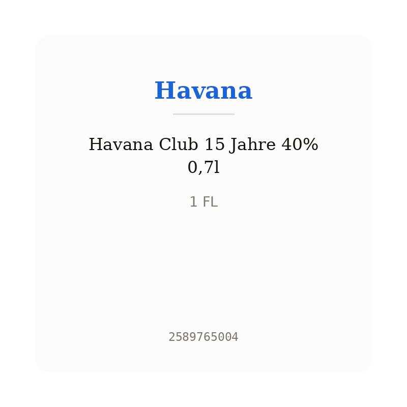 Havana Club 15 Jahre 40% 0,7l