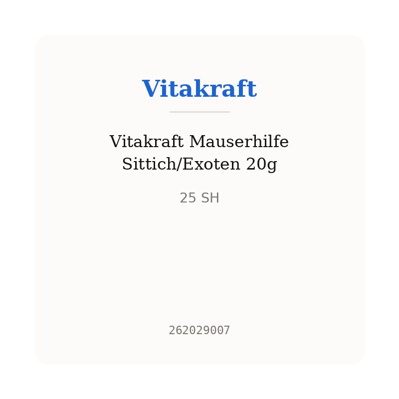 Vitakraft Mauserhilfe Sittich/Exoten 20g